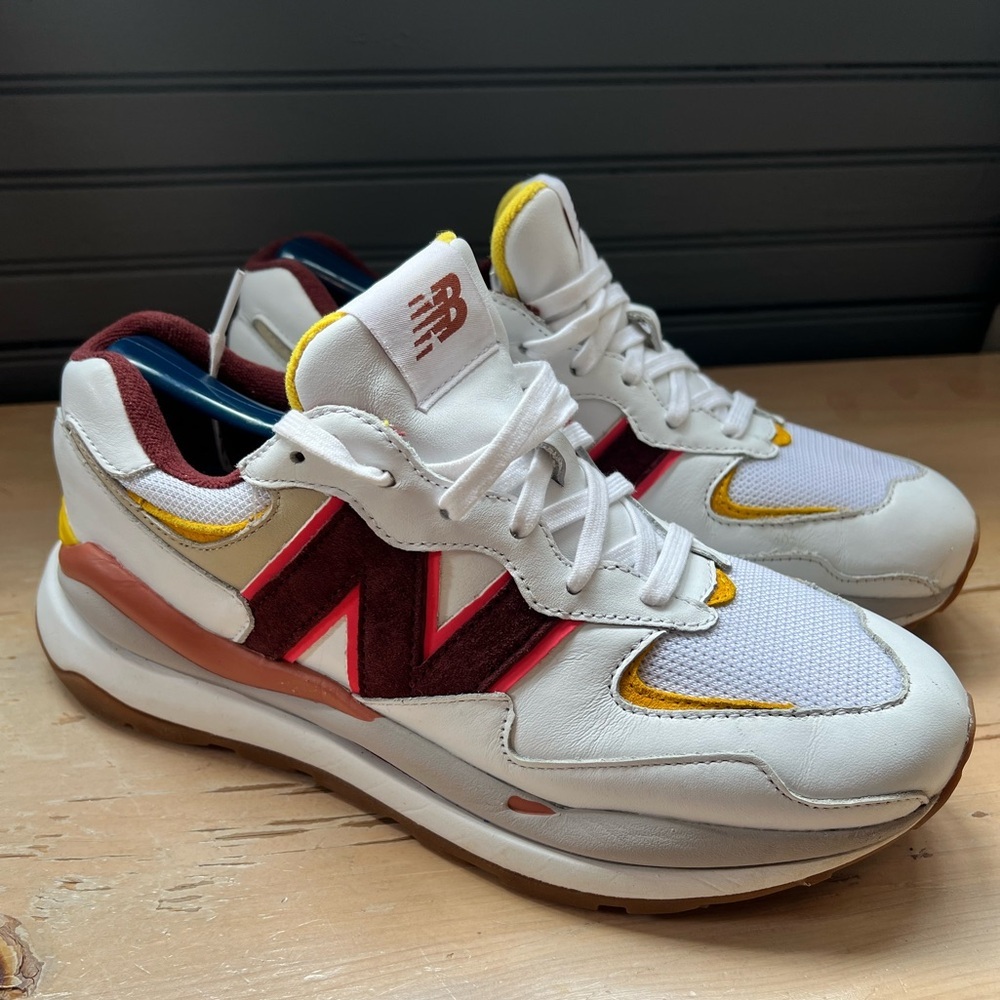 New Balance White and Red Sneakers